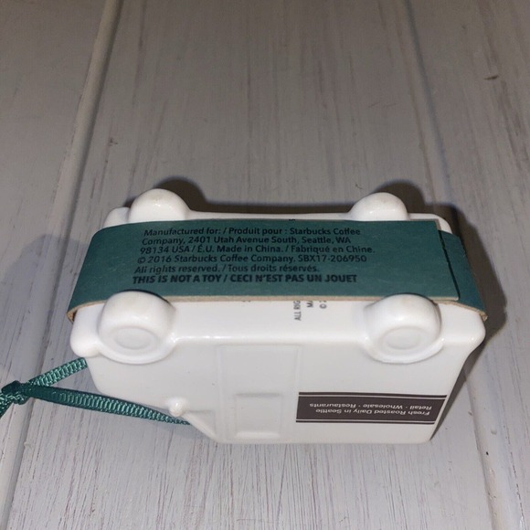 2016 STARBUCKS Delivery TRUCK Van Christmas Tree ORNAMENT Holiday Coffee - Picture 6 of 6